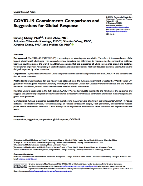 COVID-19 Containment: Comparisons and Suggestions for Global Response