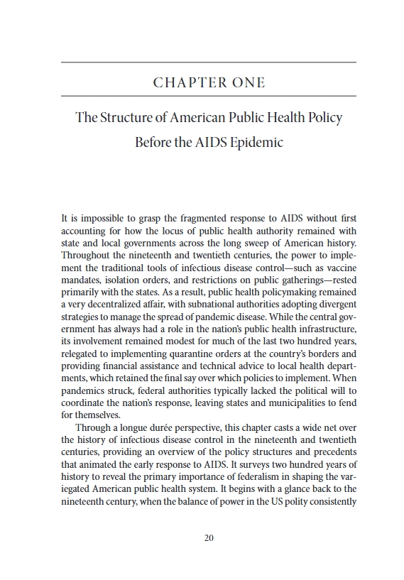 CHAPTER ONE The Structure of American Public Health Policy Before the AIDS Epidemic